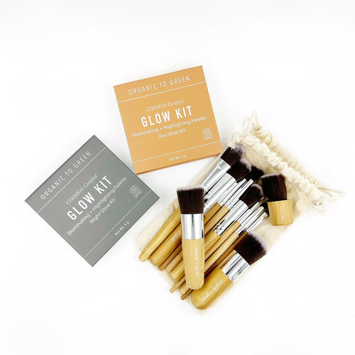 Organic to Green Day & Night Palette + Brush Makeup Bundle