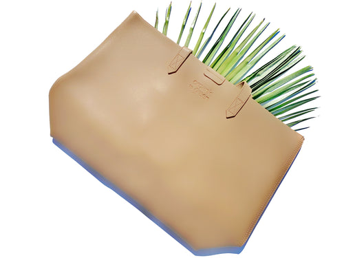 Organic to Green Designer Vegan Leather Cruelty Free Tote - Tan