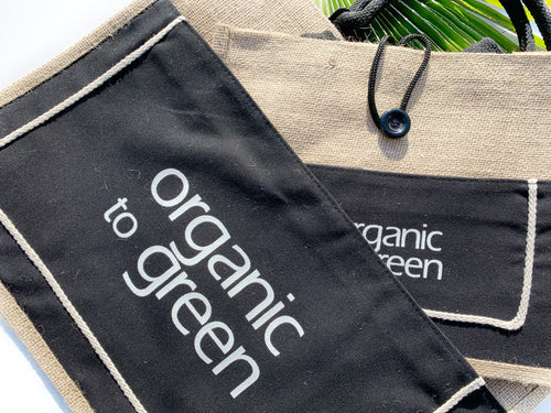Organic to Green Eco Jute Tote with Waterproof Liner