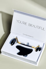 Organic to Green Crystal Roller + Gua Sha Set - Skin Detox - Obsidian, view 2