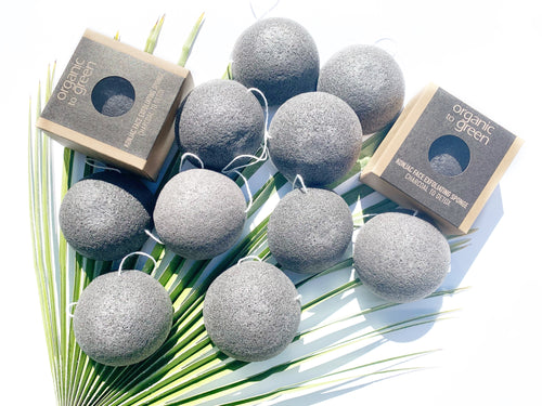 Organic to Green Konjac Face Exfoliating Sponge - Charcoal - Wholesale Case of 12