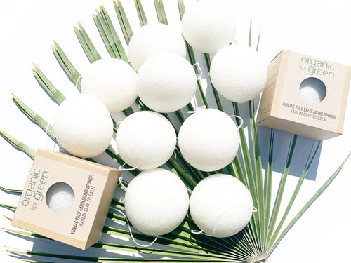 Organic to Green Konjac Face Exfoliating Sponge - Kaolin Clay - Wholesale Case of 12