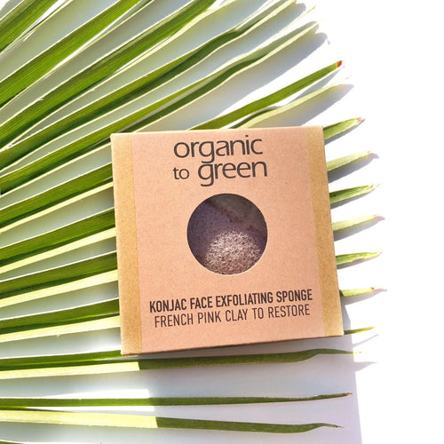 Organic to Green Konjac Face Exfoliating Sponge - Pink French Clay