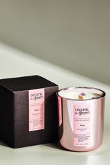 Organic to Green LOVE - Rose Aromatherapy with Amethyst CANDLE, view 2