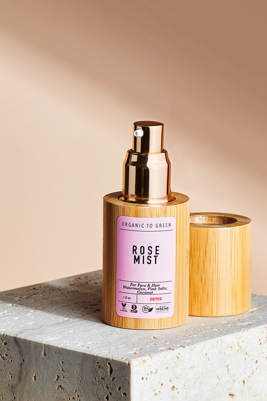 Organic to Green Rose Mist Spray Face & Hair - Watermelon, Pink Salts, Coconut