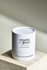 Organic to Green White Moonstone - Vanilla & Coconut CANDLE, view 2