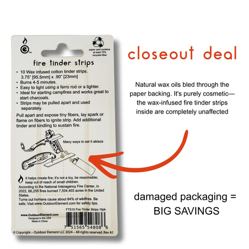 Outdoor Element CLOSEOUT: Fire Tinder Sheets