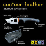 Outdoor Element Contour Feather Adventure Survival Knife, view 2