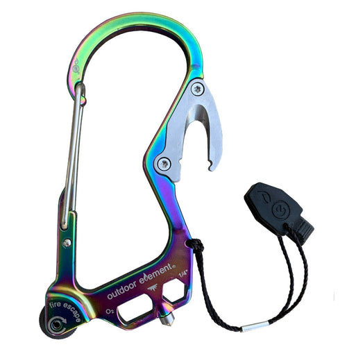 Outdoor Element Fire Escape: Fire-Starting Multitool Carabiner