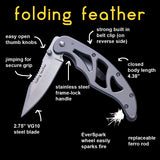 Outdoor Element Folding Feather EDC Pocketknife, view 2