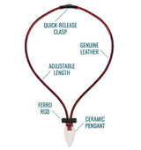 Outdoor Element Spark Necklace White Ceramic, view 3