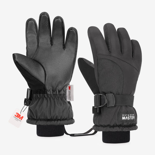 OutdoorMaster 3M Thinsulate Waterproof Ski Gloves for Kids