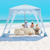 OutdoorMaster Beach Cabana with Fringe, view 3