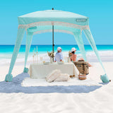 OutdoorMaster Beach Cabana with Fringe, view 4