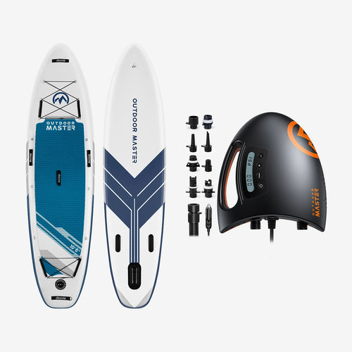 OutdoorMaster Bundle Sale-10'6" iSUP Board + SHARK II Pump