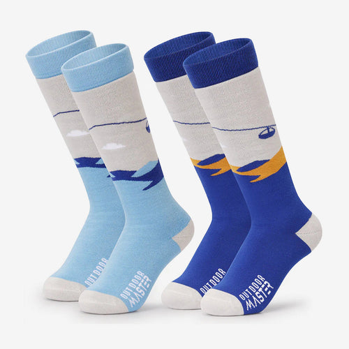 OutdoorMaster Kids Ultra-soft Cotton Ski Socks 2/3 Pairs