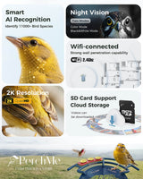 PerchMe Smart Bird Feeder Camera – 2K AI, Solar Powered, Perfect Gift for Bird Lovers, view 2