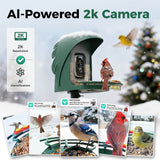 PerchMe Smart AI Bird Feeder & Pole Bundle - Solar-Powered 2K AI Camera + Heavy-Duty Adjustable Squirrel-Proof Bird Feeder Pole, view 6
