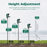 PerchMe 76'' Heavy-Duty Bird Feeder Pole, 1'' Thick Rustproof, Adjustable Height, Universal Mount Kit (No Squirrel Baffle), view 4
