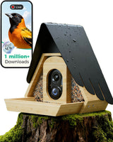 PerchMe® Bamboo Smart Bird Feeder with 2K AI Camera – FSC-Certified, Solar Powered, Eco-Friendly Gift for Bird Lovers (64G SD Card Included), view 3
