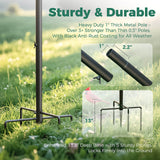 PerchMe 91'' Heavy-Duty Standard Bird Feeder Pole Station with Squirrel Baffle,Customizable Height,Universal Adapter Included, view 2