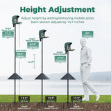PerchMe 91'' Heavy-Duty Standard Bird Feeder Pole Station with Squirrel Baffle,Customizable Height,Universal Adapter Included, view 6