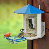 PerchMe Smart Bird Feeder with AI Camera & Solar Panel (Vermilion & Azure Canopy), view 2
