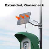 PerchMe Solar Panel Mounting Bracket | Extended 10-inch Metal Gooseneck, view 2