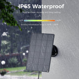 PerchMe Solar Panel for Bird Feeder Camera only, Type-C Charger, IP65 Waterproof for Outdoors, Continuously Power Supply, 360° Swivel Bracket, view 5