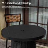 Pizzello Godere - 31.5" Propane Bar Height Fire Pit Table Outdoor Round Wicker Gas Fire Table, view 5