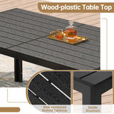 Pizzello Outdoor Dining Set, HDPE Patio Chairs and Rectangular Table, Patio Dining Table Set, view 3