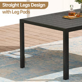 Pizzello Outdoor Dining Set, HDPE Patio Chairs and Rectangular Table, Patio Dining Table Set, view 4
