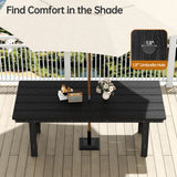 Pizzello HDPE Rectangular Outdoor Dining Set, All Weather Patio Table and HDPE Patio Chairs, view 3