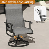 Pizzello HDPE Rectangular Outdoor Dining Set, All Weather Patio Table and Swivel Patio Chairs, view 6