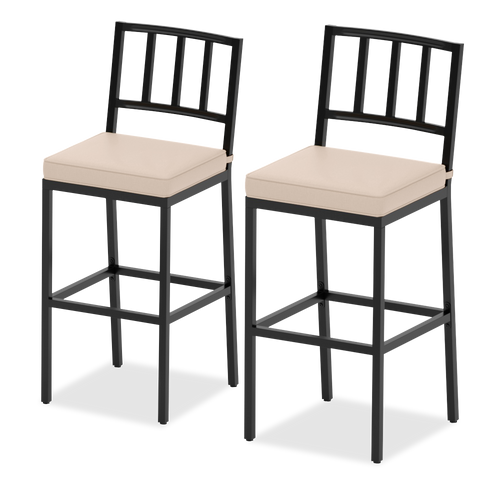 Pizzello Outdoor Counter Height Bar Stools, Patio Metal Barstools
