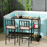 Pizzello Outdoor Counter Height Bar Stools, Patio Metal Barstools, view 2