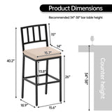 Pizzello Outdoor Counter Height Bar Stools, Patio Metal Barstools, view 3