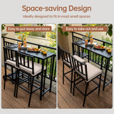 Pizzello Outdoor Counter Height Bar Stools, Patio Metal Barstools, view 4