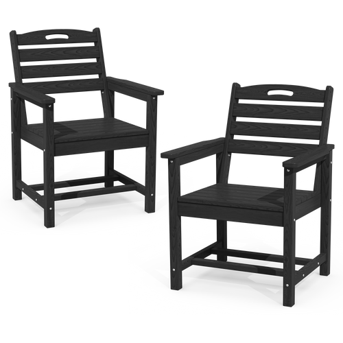 Pizzello Outdoor HDPE Dining Chair Set, All-Weather Patio Chairs Set