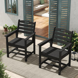 Pizzello Outdoor HDPE Dining Chair Set, All-Weather Patio Chairs Set, view 2