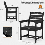 Pizzello Outdoor HDPE Dining Chair Set, All-Weather Patio Chairs Set, view 3
