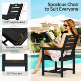 Pizzello Outdoor HDPE Dining Chair Set, All-Weather Patio Chairs Set, view 4