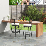 Pizzello Outdoor Swivel Counter Height Bar Stools, Patio Wicker Barstools, view 2