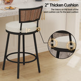 Pizzello Outdoor Swivel Counter Height Bar Stools, Patio Wicker Barstools, view 5
