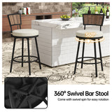 Pizzello Outdoor Swivel Counter Height Bar Stools, Patio Wicker Barstools, view 6