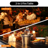 Pizzello Passione - 59.8" Aluminum Propane Fire Pit Table 50,000 BTU Outdoor Rectangular Dining Table, view 6