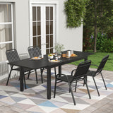 Pizzello Patio Chairs Set, Outdoor Plastic Stackable Dining Chairs, view 2