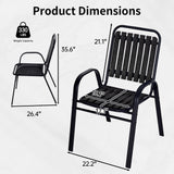 Pizzello Patio Chairs Set, Outdoor Plastic Stackable Dining Chairs, view 3