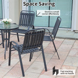 Pizzello Patio Chairs Set, Outdoor Plastic Stackable Dining Chairs, view 4