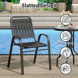 Pizzello Patio Chairs Set, Outdoor Plastic Stackable Dining Chairs, view 6